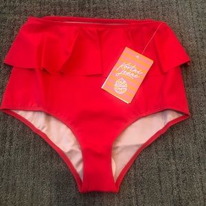 Kortni Jeane Women’s Peplum Bottoms Red Size Small